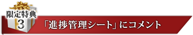 限定特典３ 「進捗管理シート」にコメント