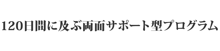 120日間に及ぶ両面サポート型プログラム